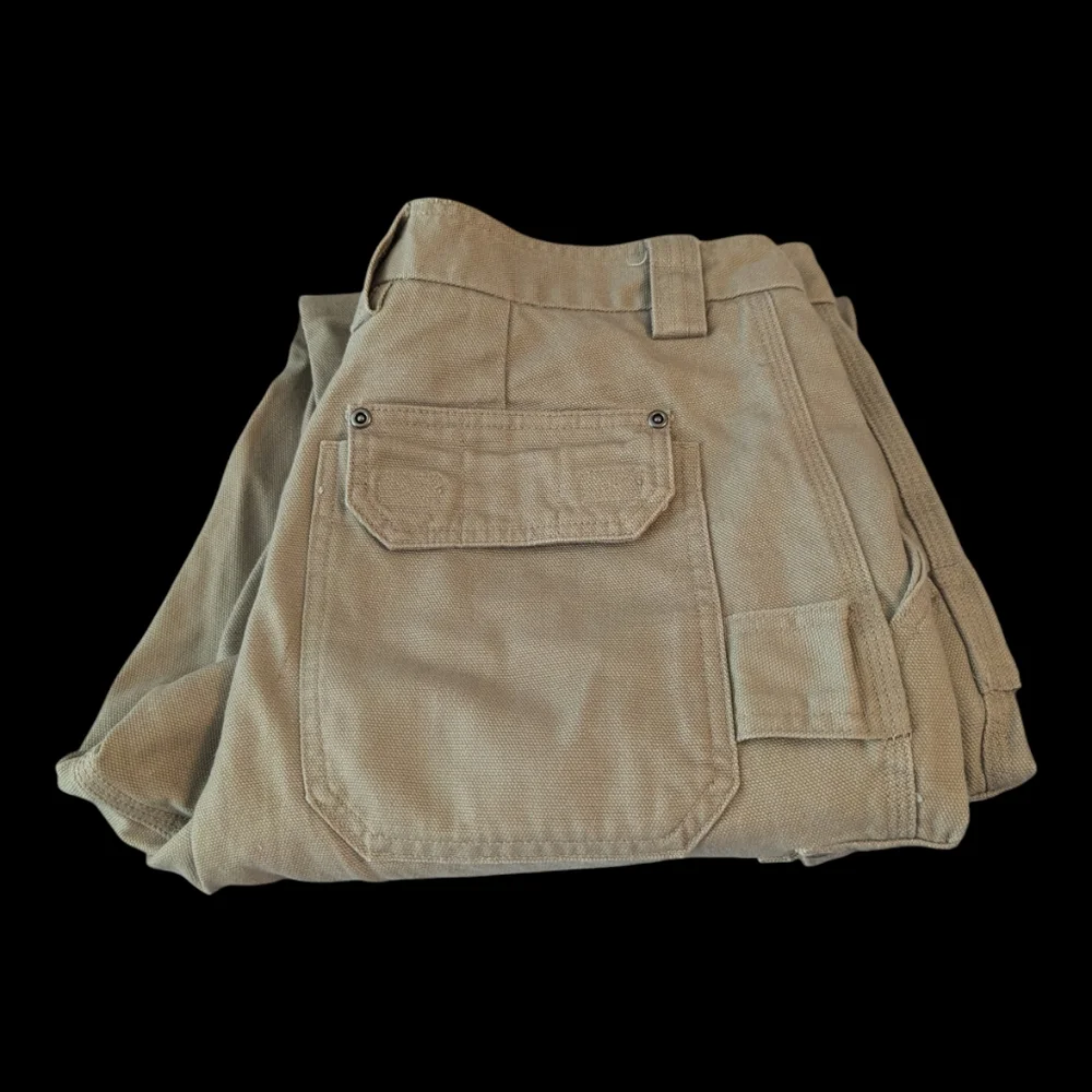 Duluth Dessert Khaki Tan Fire Hose Relaxed Fit Cotton Cargo Pants Men's 36x34